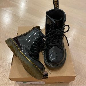 Toddler Dr Martens Black Patent Boot